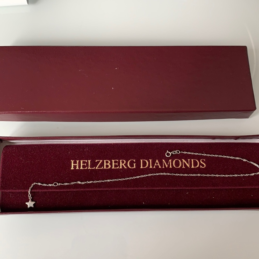 10k white gold anklet - Helzberg Diamonds